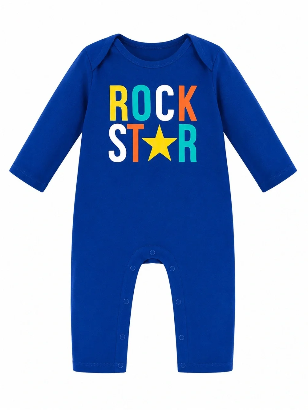 Old Navy Blue 'Rock Star' Long-Sleeve Footie with Colorful Lettering